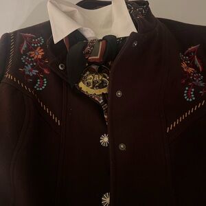Stunning wool embroidered Western jacket xl